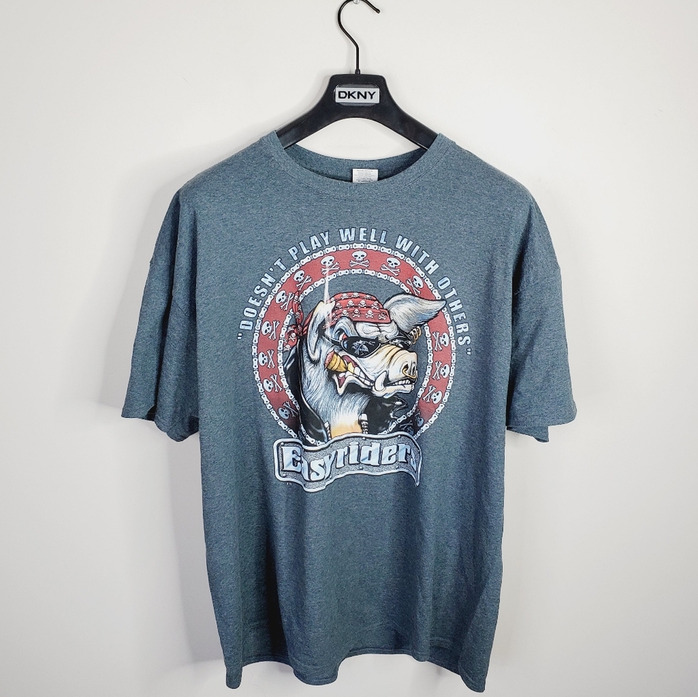 Vintage Easyriders Y2K Columbus Ohio Biker Tour Retro Motorcycle Tee 2X